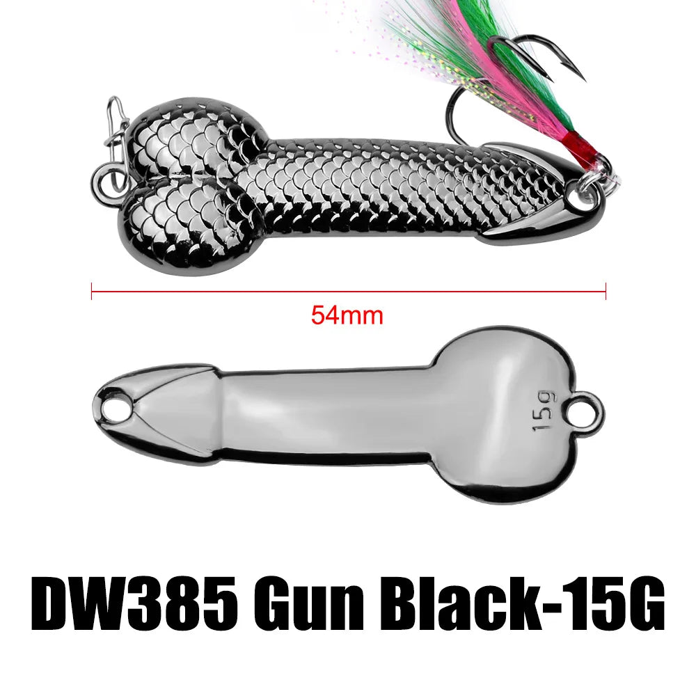 3g-36g Penis Spoon Sequined Lure Minnow Hard VIB Blade Lure Penis Bait Swimbait Crankbait Spinner Bass With Treble Hooks