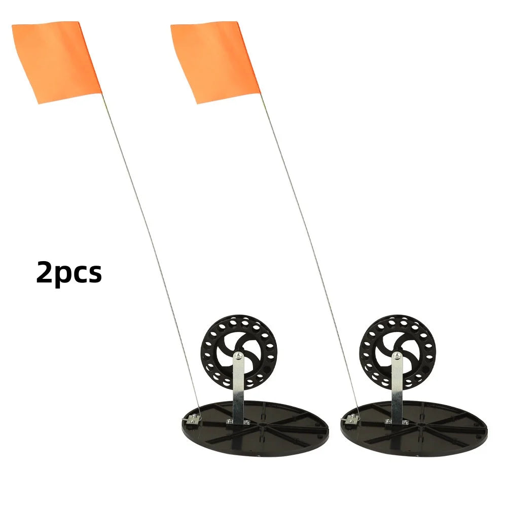 FTK 2pcs/set Tip Up Winter Ice Fishing rod Convenient Braking System Ice Fishing Supply Fishing Accessories for Outdoor