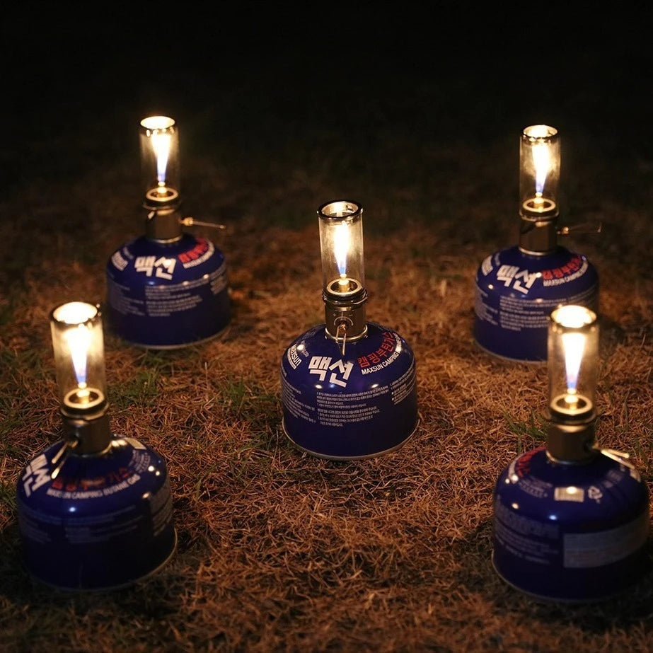 BRS-55 Dreamlike Candlelight Lamp Windproof Candle Light Gas Burner Stove Outdoor Camping Lights Tent Lighting Equipment