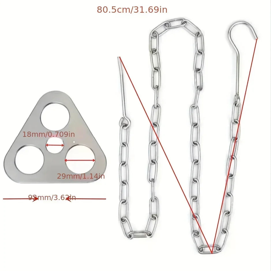 Outdoor BBQ Tripod Portable Detachable Hanging Rack Stainless Steel Camping Bonfire BBQ Pot Tripod Set