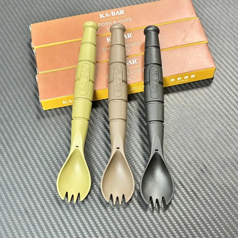 Mini Cutlery Set, Outdoor Multifunctional Tools, Fork Spoon Knife Combination, Camping and Hiking Essential Equipment