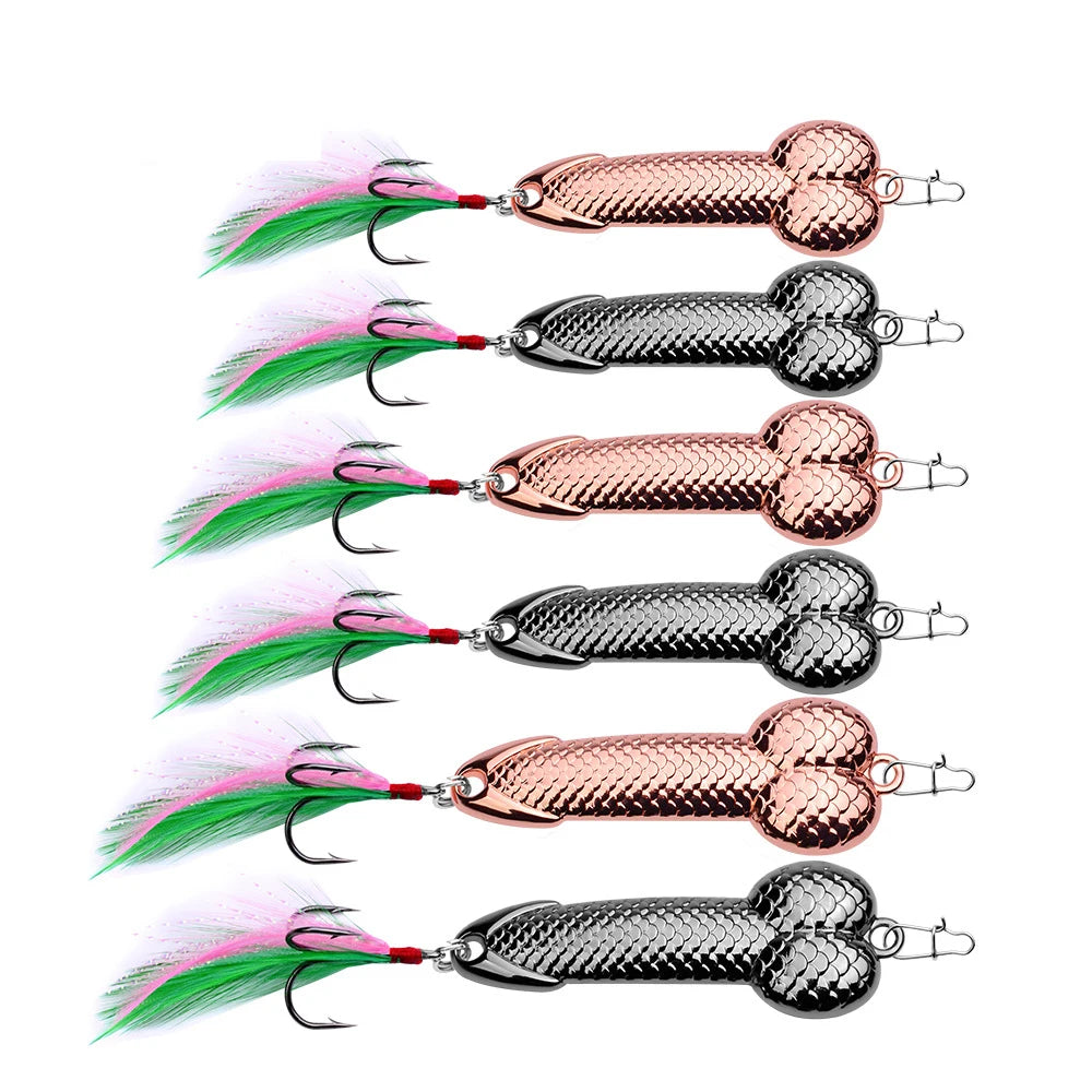 3g-36g Penis Spoon Sequined Lure Minnow Hard VIB Blade Lure Penis Bait Swimbait Crankbait Spinner Bass With Treble Hooks