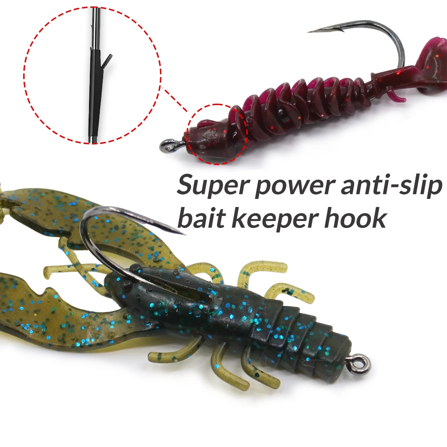 9KM Baitholder Worm Hook 10-30pcs Non-Offset Heavy Cover Hook for Bass Fishing Dual Barb Hook Punching Texas Drop Shot Neko Rig