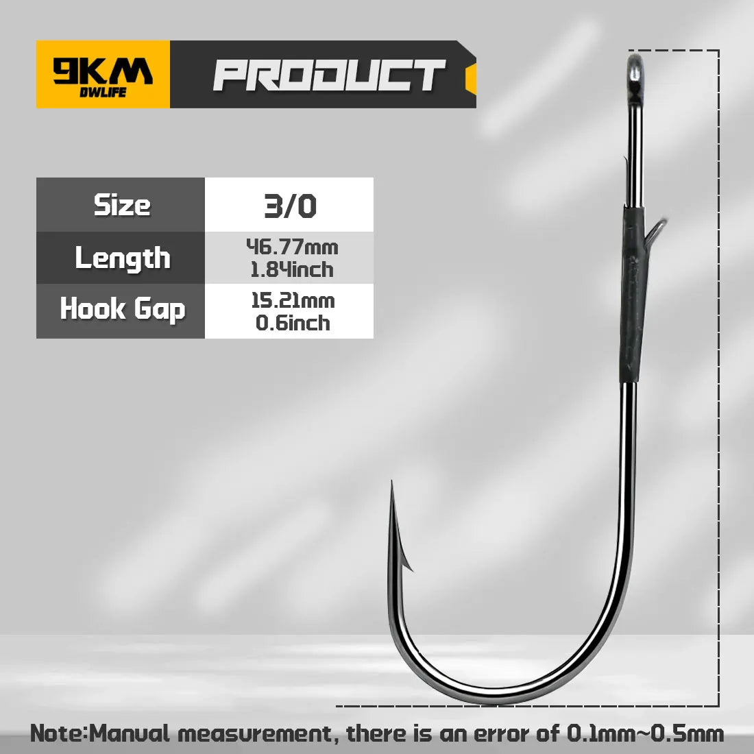 9KM Baitholder Worm Hook 10-30pcs Non-Offset Heavy Cover Hook for Bass Fishing Dual Barb Hook Punching Texas Drop Shot Neko Rig