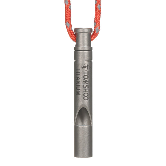 TOMSHOO  Titanium Emergency Whistle with Cord Outdoor Survival Camping Hiking Exploring Emergency Whistle
