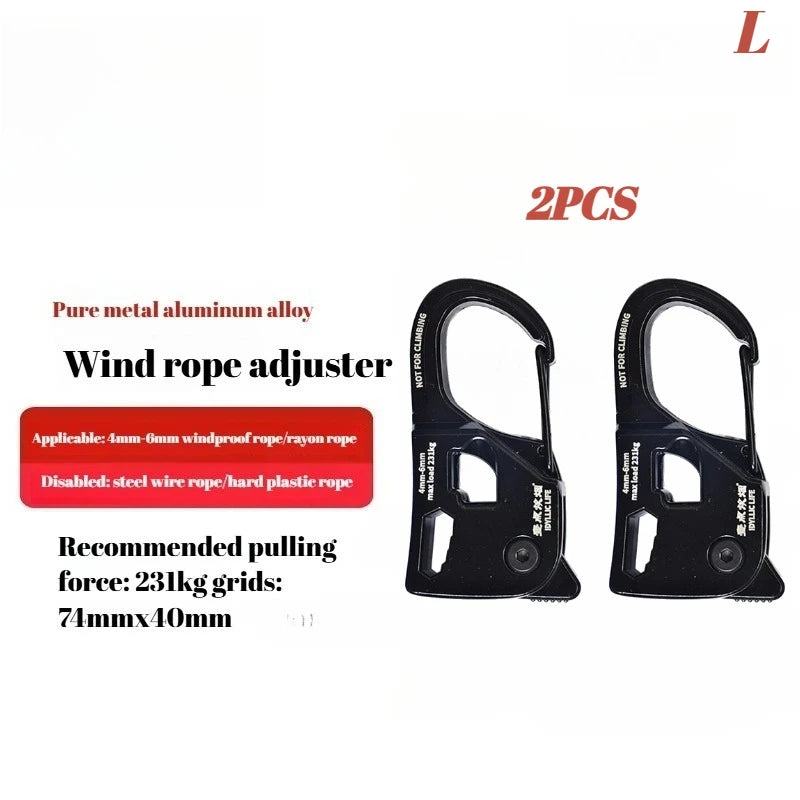 Aluminum Alloy Tent Rope Tensioner Heavy Duty Rustproof Lightweight Adjuster for Canopy Awning Wind Camping Accessories