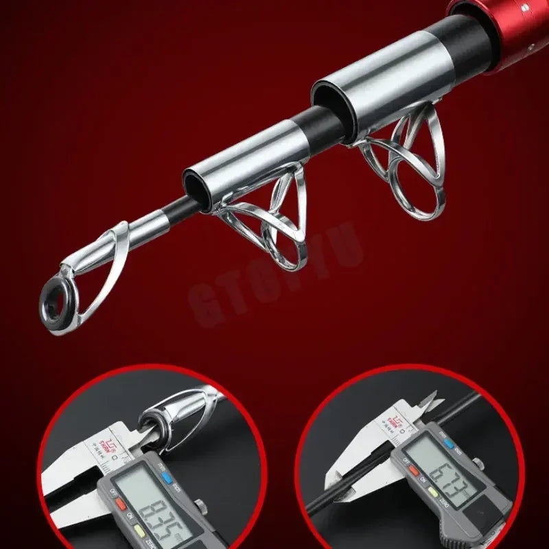 2.4M-4.5M Carbon Fishing Rod 50kg Catch Big Fish Superhard Long Distance Throwing Shot Rod Heavy Bait Telescopic Sea Boat Rod