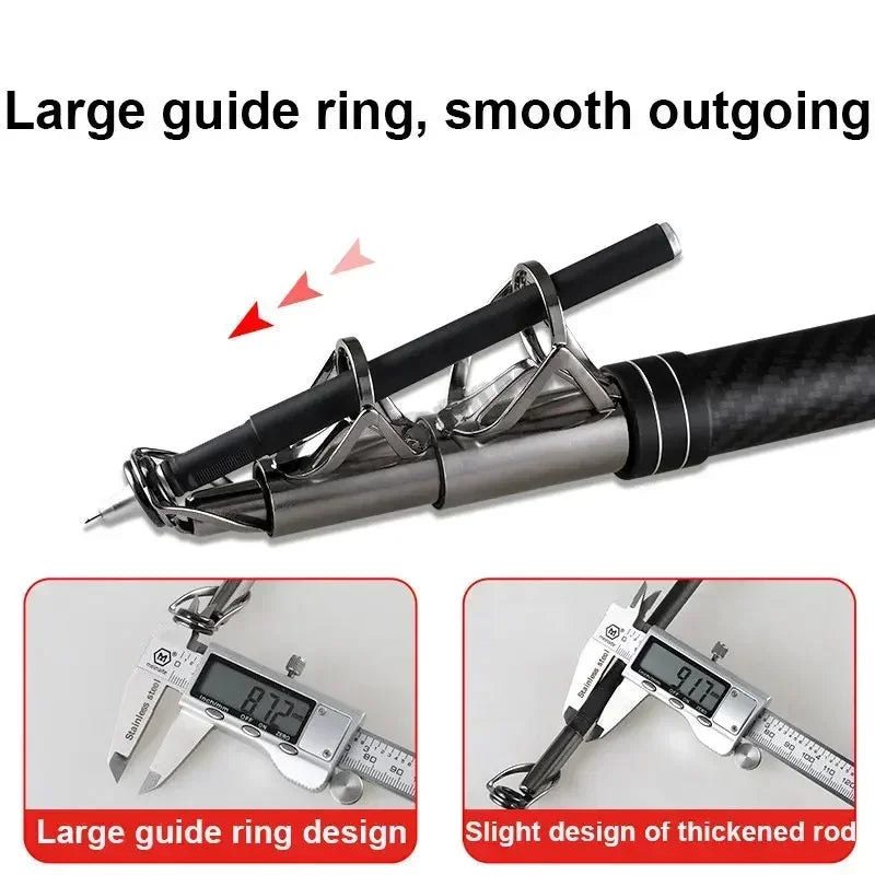 2.1-4.5M Carbon Fishing Rod Telescopic Sea Boat High Quality Fishing Gear 30kg above Superhard Long Distance Throwing shot Rod