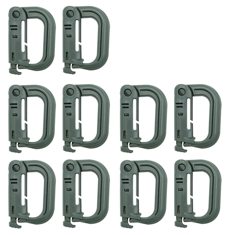 10/5/3/1PCS Outdoor Molle Carabiner D Locking Ring Plastic Clip Snap Type Ring Buckle Carabiner Keychain ITW Fastener Bag Buckle