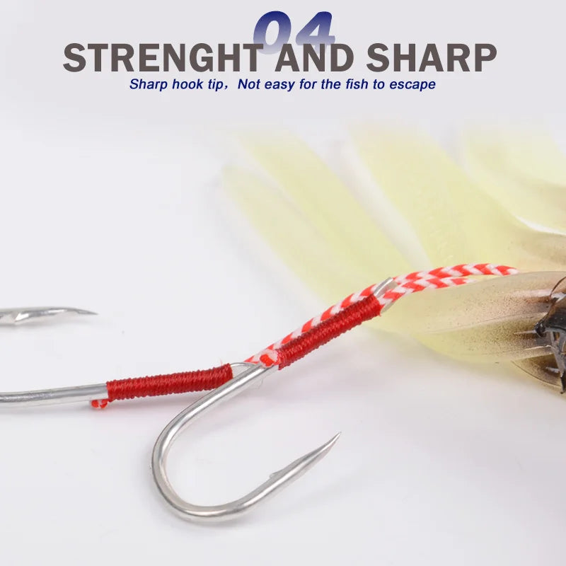 60g120g150g Silicone Soft Artificial Rubber Luminous UV Squid Jig Fishing Lures For Sea Fishing Trolling Wobbler Bait