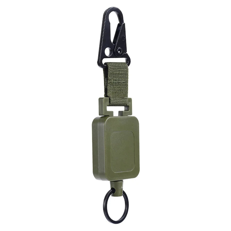 High Quality 60cm Steel Wire Retractable Chain Key Holder Multi-purpose Molle Backpack Hooks Outdoor Hiking Climbing Accessories