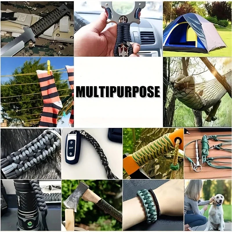 7 Strand Core Cord Rope - Durable 4mm Thick Outdoor Braided Multi-Functional with Tensile Strength Under 122lbs for Camping,DIY