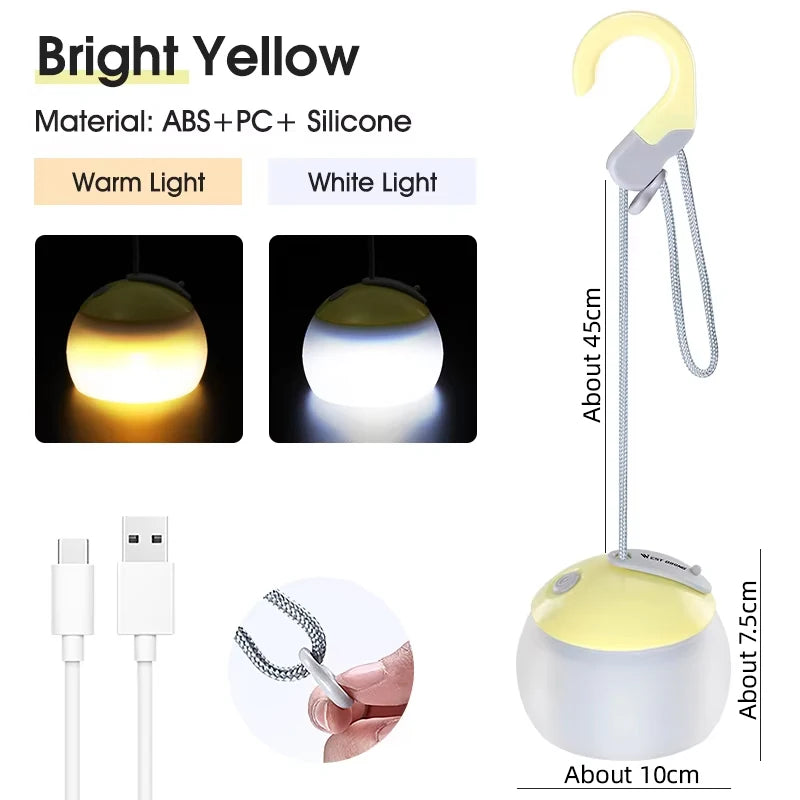 WEST BIKING Camping Tent Hanging Light Portable Camping Lanterns USB Rechargeable Led Light Camp Lamp for Outdoor Emergency