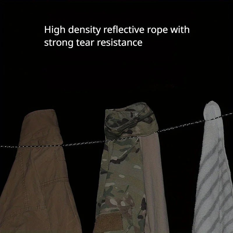 3M Outdoor Camping Stretch Clothesline with 12 Beads Clips Retractable Laundry Dryer Clothes Rope Hanging Laundry Drying Ropes