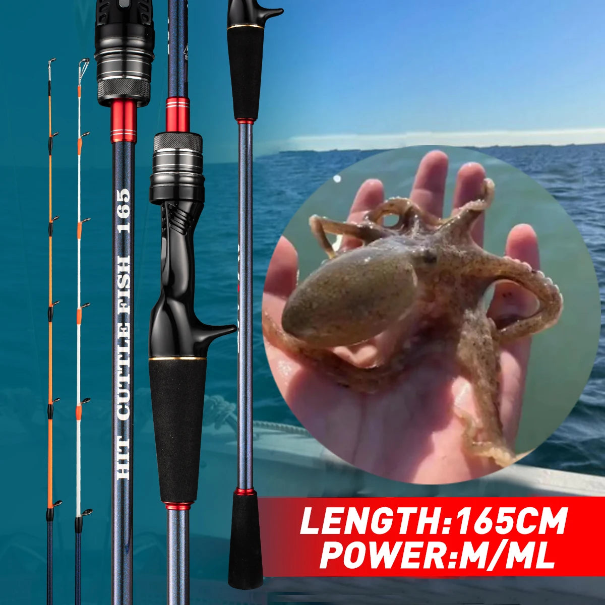 Squid Casting Fishing Rod Bait 20-80g/40-120g ML/M Tips Ultralight Carbon Fiber Octopus Jigging Fishing Rod For Beginner
