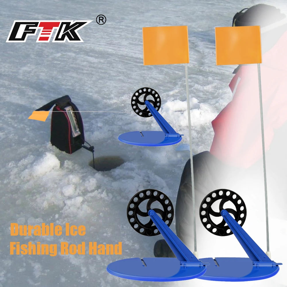 FTK 2pcs/set Tip Up Winter Ice Fishing rod Convenient Braking System Ice Fishing Supply Fishing Accessories for Outdoor