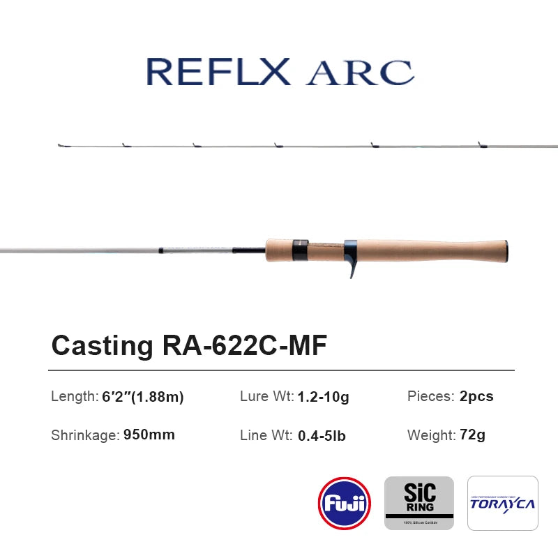 PURELURE REFLEX ARC Flick Cast 0.5-12g BFS Rod 6FT Toray Carbon T1100 FUJI SIC Ring Full Cork Reel Seat Trout Perch Bass Pike