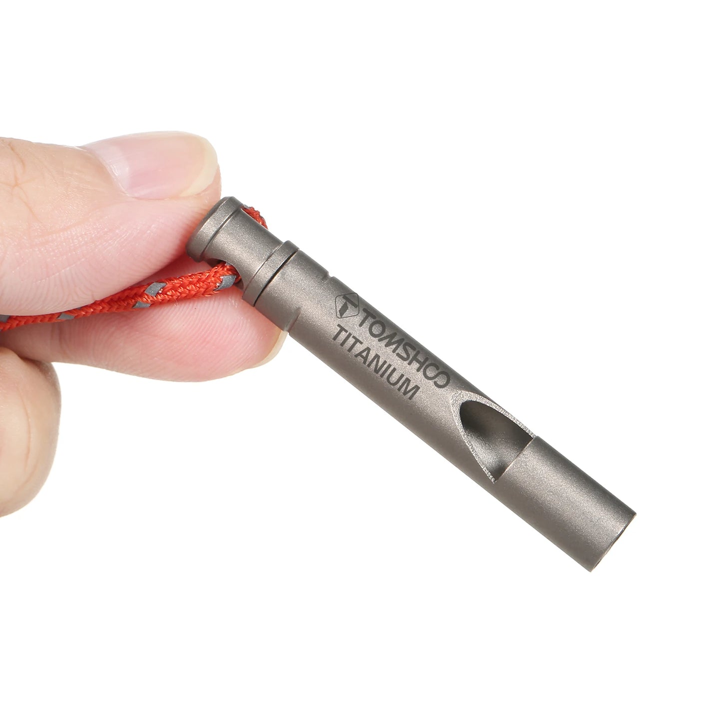 TOMSHOO  Titanium Emergency Whistle with Cord Outdoor Survival Camping Hiking Exploring Emergency Whistle