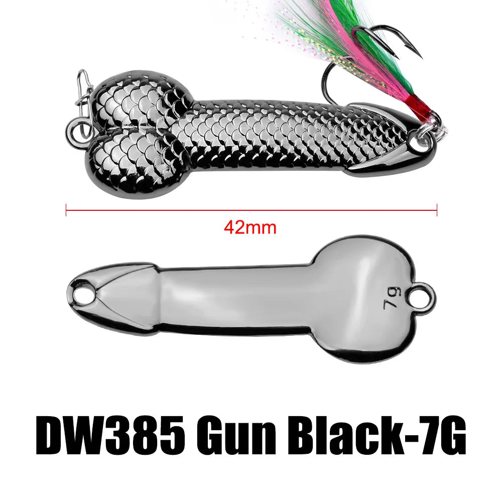 3g-36g Penis Spoon Sequined Lure Minnow Hard VIB Blade Lure Penis Bait Swimbait Crankbait Spinner Bass With Treble Hooks