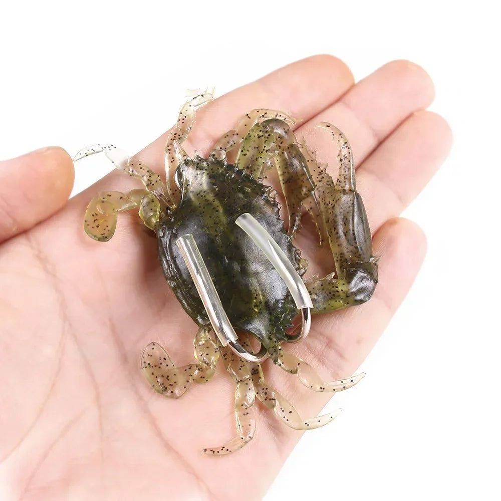 ALASICKA 5-10pcs 8/10CM Crab Lure 3D Simulation Crab Bait Artificial Bait Soft Bait Bass Wrasse Cod Sea Fishing Hook Tackle Tool