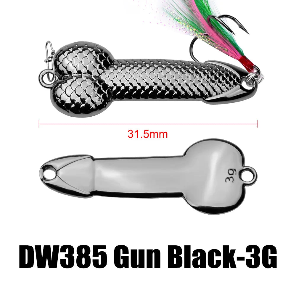 3g-36g Penis Spoon Sequined Lure Minnow Hard VIB Blade Lure Penis Bait Swimbait Crankbait Spinner Bass With Treble Hooks