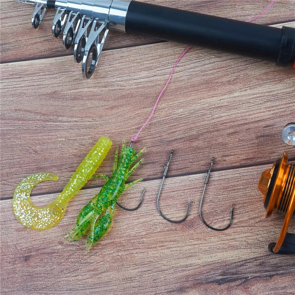 9KM Baitholder Worm Hook 10-30pcs Non-Offset Heavy Cover Hook for Bass Fishing Dual Barb Hook Punching Texas Drop Shot Neko Rig