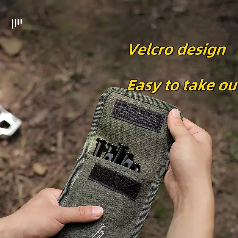 Outdoor Ground Nail Oxford Cloth Storage Bag Camping Kit Multifunctional  Travelling Camping Equipment Accessories Storage Bag ﻿