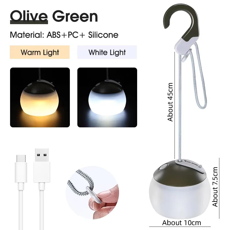 WEST BIKING Camping Tent Hanging Light Portable Camping Lanterns USB Rechargeable Led Light Camp Lamp for Outdoor Emergency