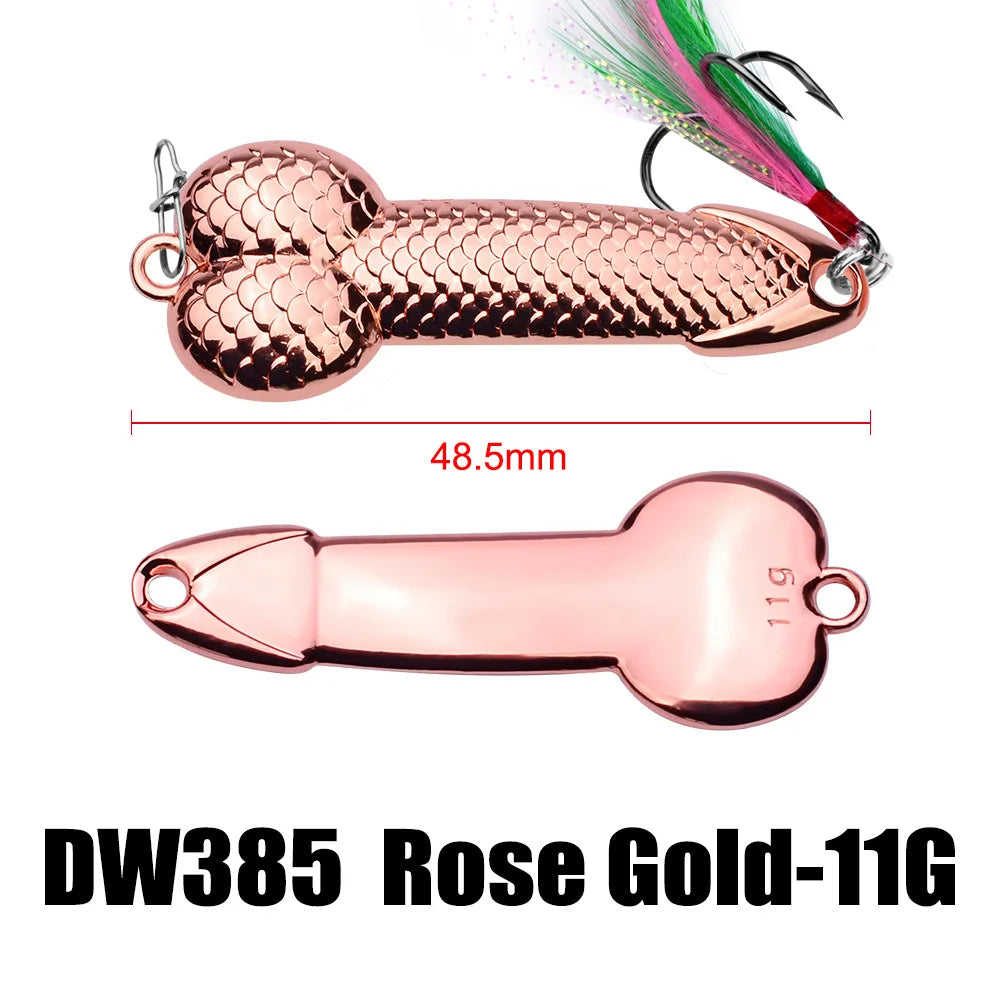 3g-36g Penis Spoon Sequined Lure Minnow Hard VIB Blade Lure Penis Bait Swimbait Crankbait Spinner Bass With Treble Hooks