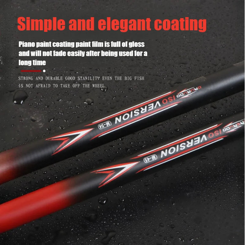 3.6-6.3m Red Rock Fishing Rod, 36T Carbon Fiber Material, Stylish Paint Finish, Suitable for Both Fresh and Saltwater Use