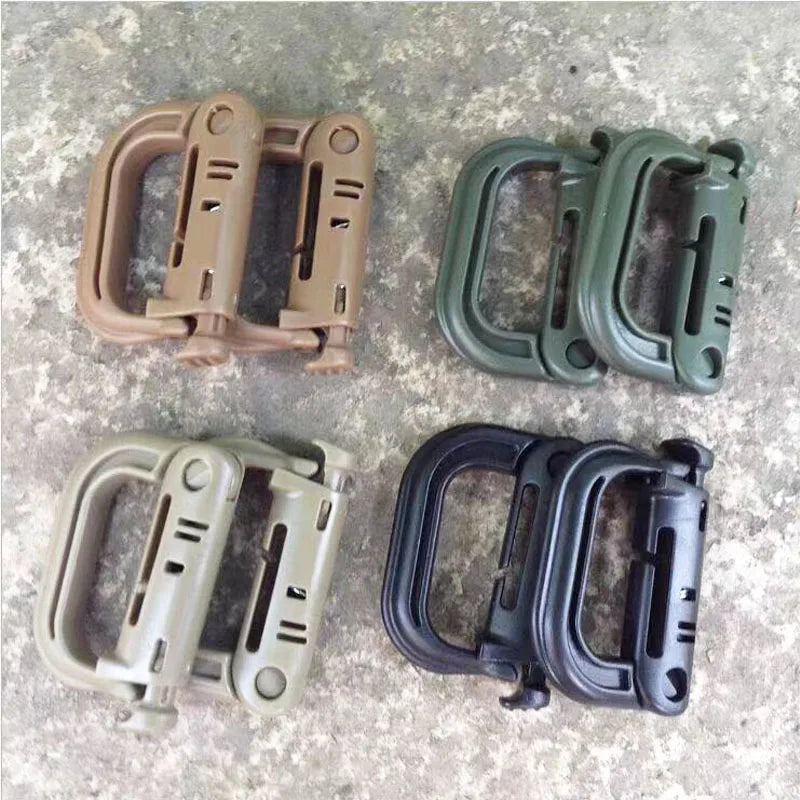 10/5/3/1PCS Outdoor Molle Carabiner D Locking Ring Plastic Clip Snap Type Ring Buckle Carabiner Keychain ITW Fastener Bag Buckle
