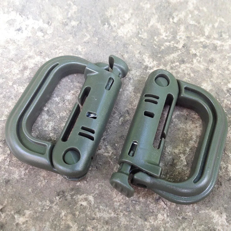 10/5/3/1PCS Outdoor Molle Carabiner D Locking Ring Plastic Clip Snap Type Ring Buckle Carabiner Keychain ITW Fastener Bag Buckle