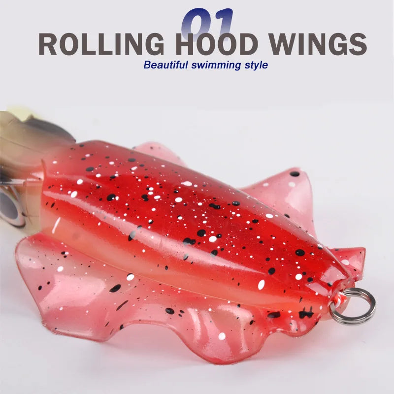 60g120g150g Silicone Soft Artificial Rubber Luminous UV Squid Jig Fishing Lures For Sea Fishing Trolling Wobbler Bait