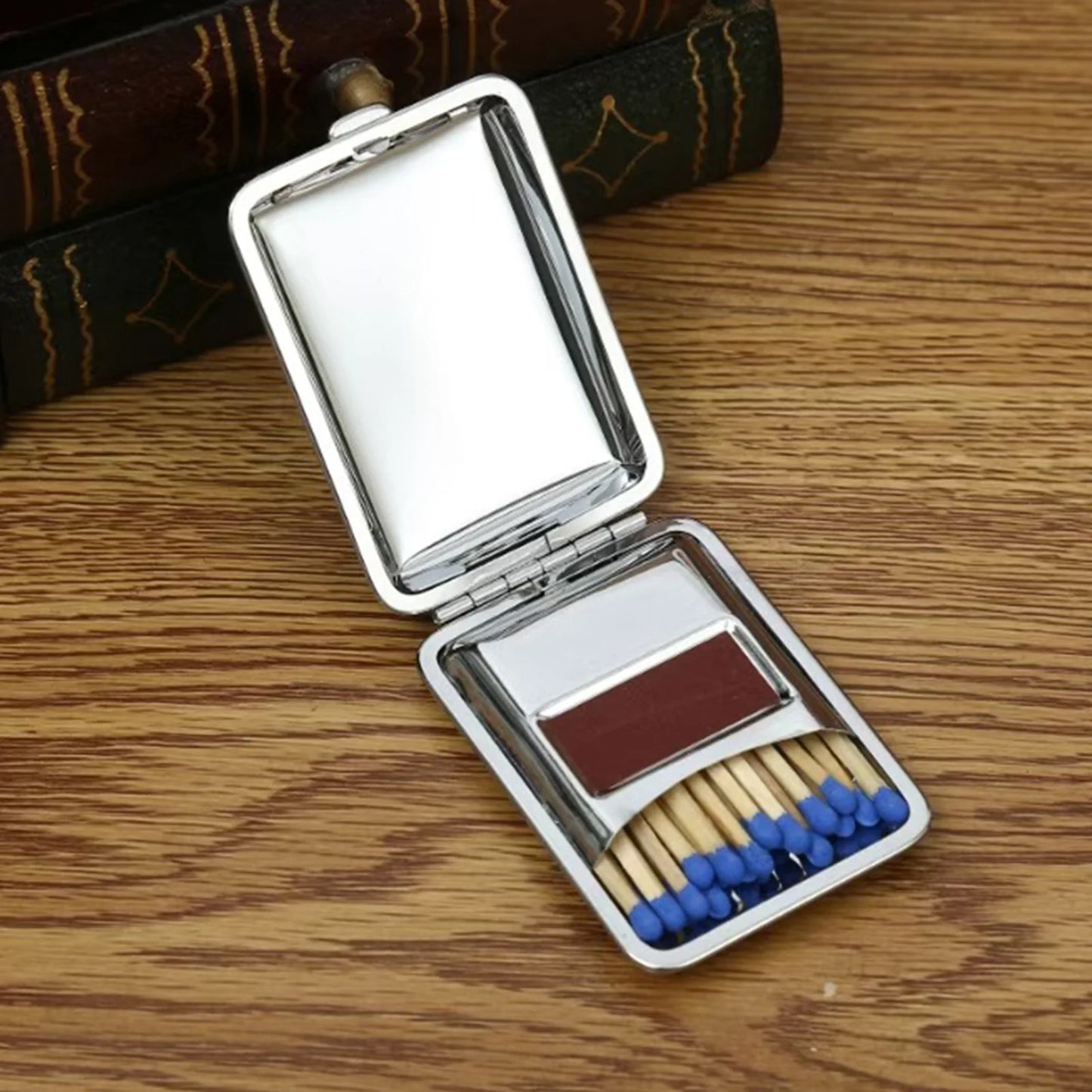 Vintage Metal Matchbox Waterproof Seal Portable Reusable for Camping Hiking Emergency Tools