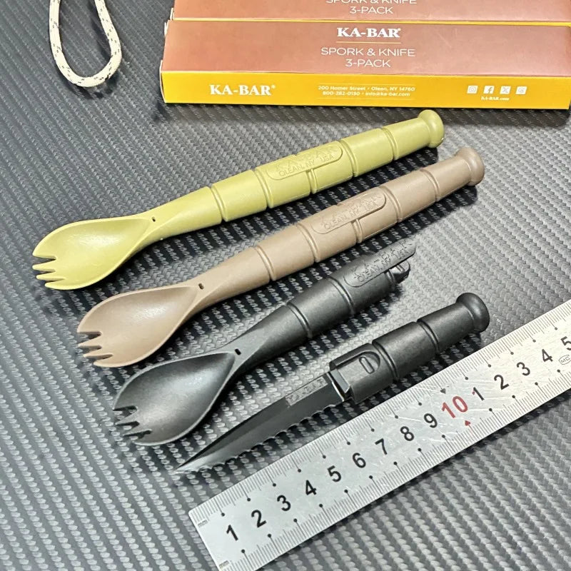 Mini Cutlery Set, Outdoor Multifunctional Tools, Fork Spoon Knife Combination, Camping and Hiking Essential Equipment