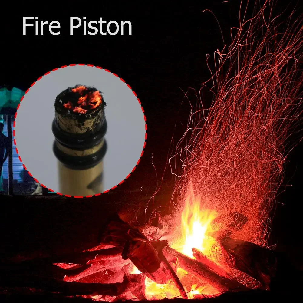Brass Emergency Fire Tubes Practical Compression Outdoor Igniter Tube  Fire Start Piston Survival Tool Camping Equipment