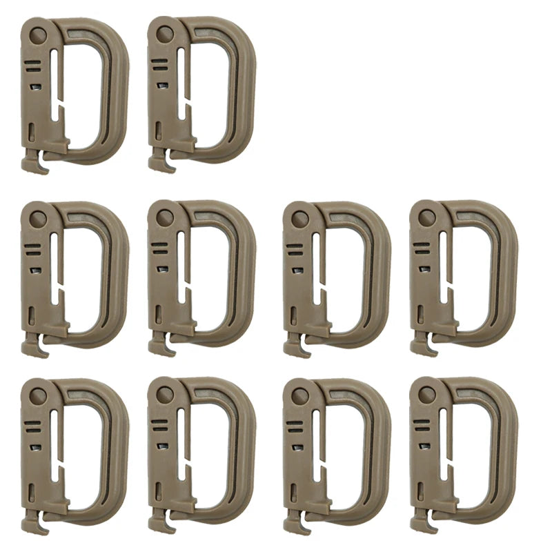 10/5/3/1PCS Outdoor Molle Carabiner D Locking Ring Plastic Clip Snap Type Ring Buckle Carabiner Keychain ITW Fastener Bag Buckle