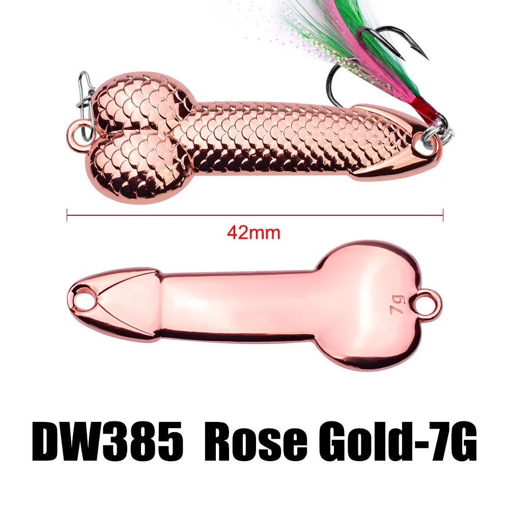 3g-36g Penis Spoon Sequined Lure Minnow Hard VIB Blade Lure Penis Bait Swimbait Crankbait Spinner Bass With Treble Hooks