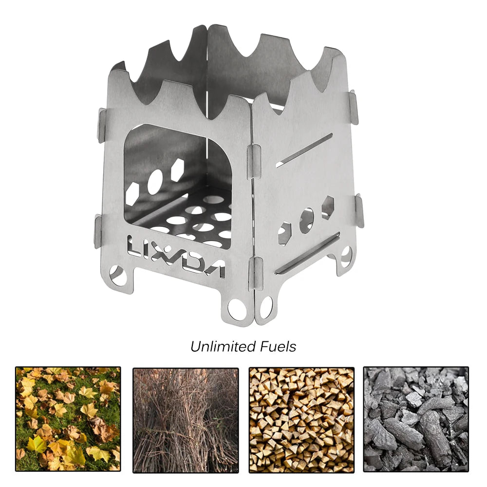 Titanium Outdoor Camping Stove Portable Ultralight Folding Wood Stove Pocket Stove Camping Fishing Hiking