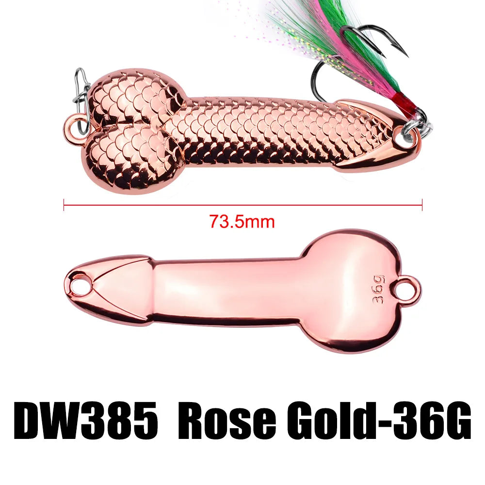 3g-36g Penis Spoon Sequined Lure Minnow Hard VIB Blade Lure Penis Bait Swimbait Crankbait Spinner Bass With Treble Hooks