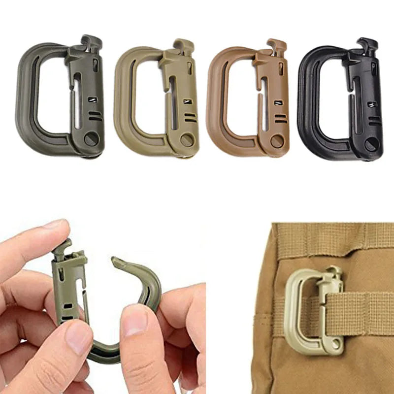 10/5/3/1PCS Outdoor Molle Carabiner D Locking Ring Plastic Clip Snap Type Ring Buckle Carabiner Keychain ITW Fastener Bag Buckle