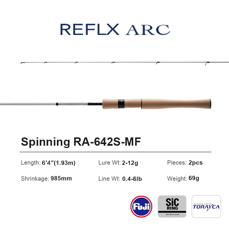 PURELURE REFLEX ARC Flick Cast 0.5-12g BFS Rod 6FT Toray Carbon T1100 FUJI SIC Ring Full Cork Reel Seat Trout Perch Bass Pike