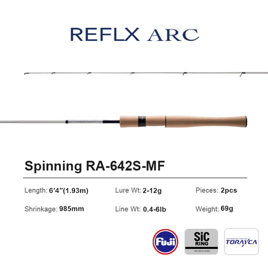 PURELURE REFLEX ARC Flick Cast 0.5-12g BFS Rod 6FT Toray Carbon T1100 FUJI SIC Ring Full Cork Reel Seat Trout Perch Bass Pike