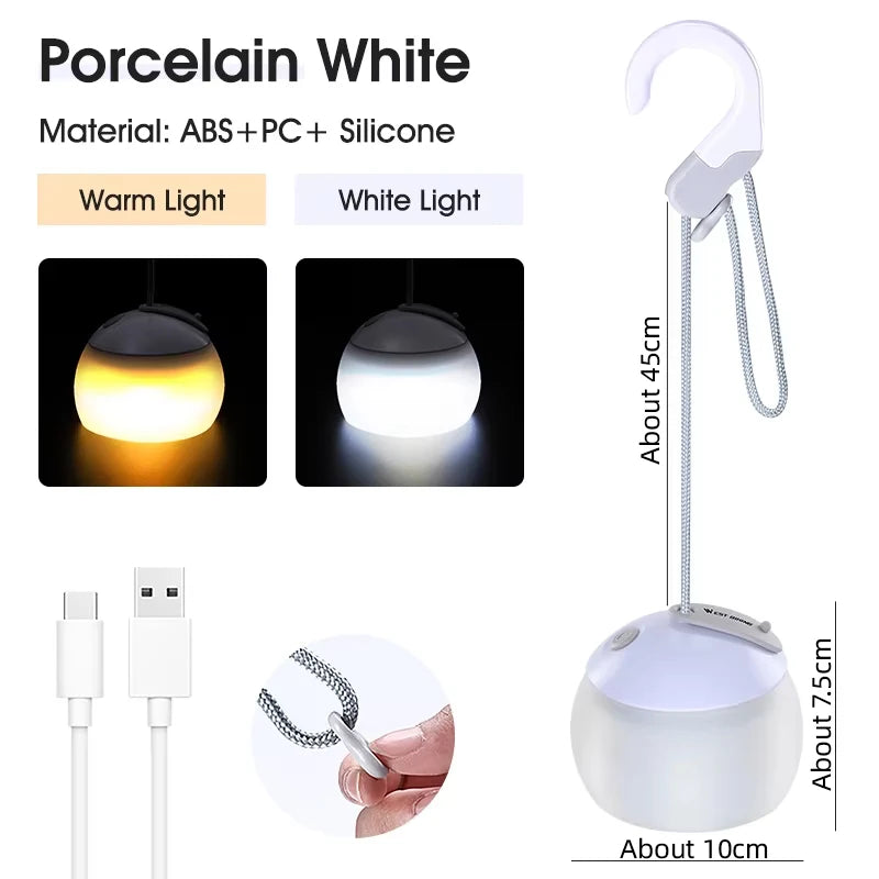 WEST BIKING Camping Tent Hanging Light Portable Camping Lanterns USB Rechargeable Led Light Camp Lamp for Outdoor Emergency