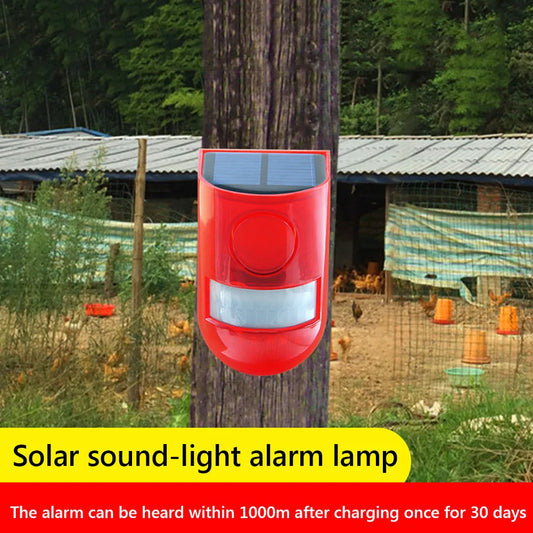 Solar Infrared Motion Sensor Alarm Remote Control Security Alarm System Multifunctional Portable for Villa Farm Yard Garden