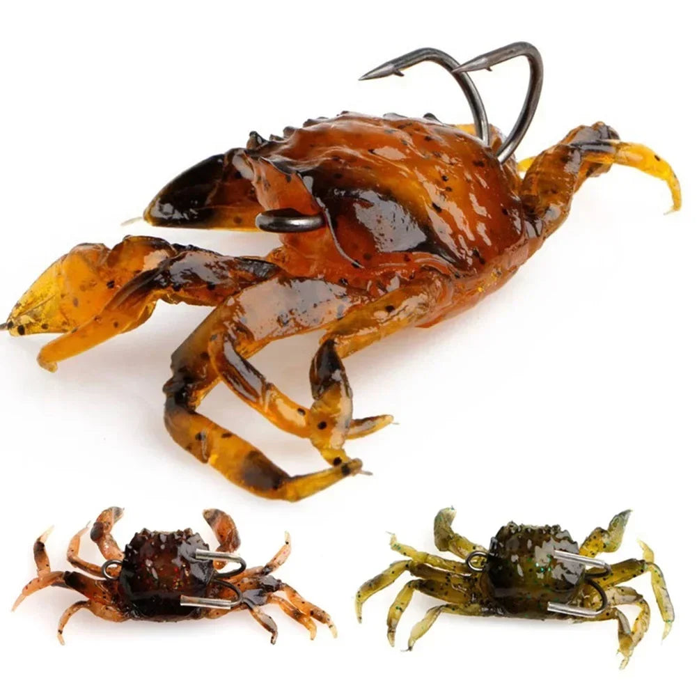 ALASICKA 5-10pcs 8/10CM Crab Lure 3D Simulation Crab Bait Artificial Bait Soft Bait Bass Wrasse Cod Sea Fishing Hook Tackle Tool