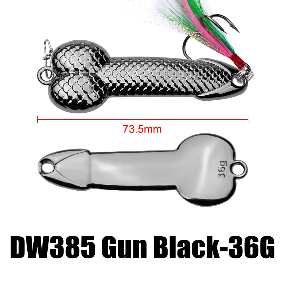 3g-36g Penis Spoon Sequined Lure Minnow Hard VIB Blade Lure Penis Bait Swimbait Crankbait Spinner Bass With Treble Hooks