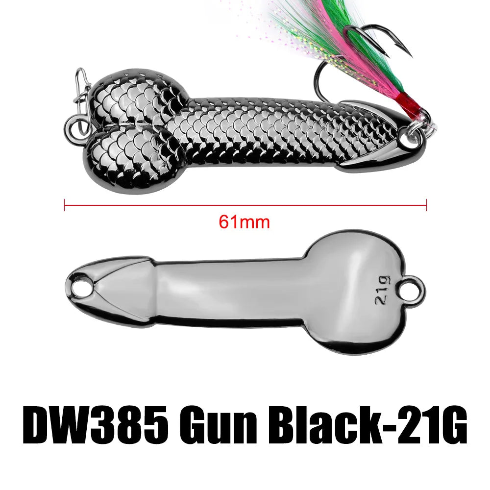 3g-36g Penis Spoon Sequined Lure Minnow Hard VIB Blade Lure Penis Bait Swimbait Crankbait Spinner Bass With Treble Hooks