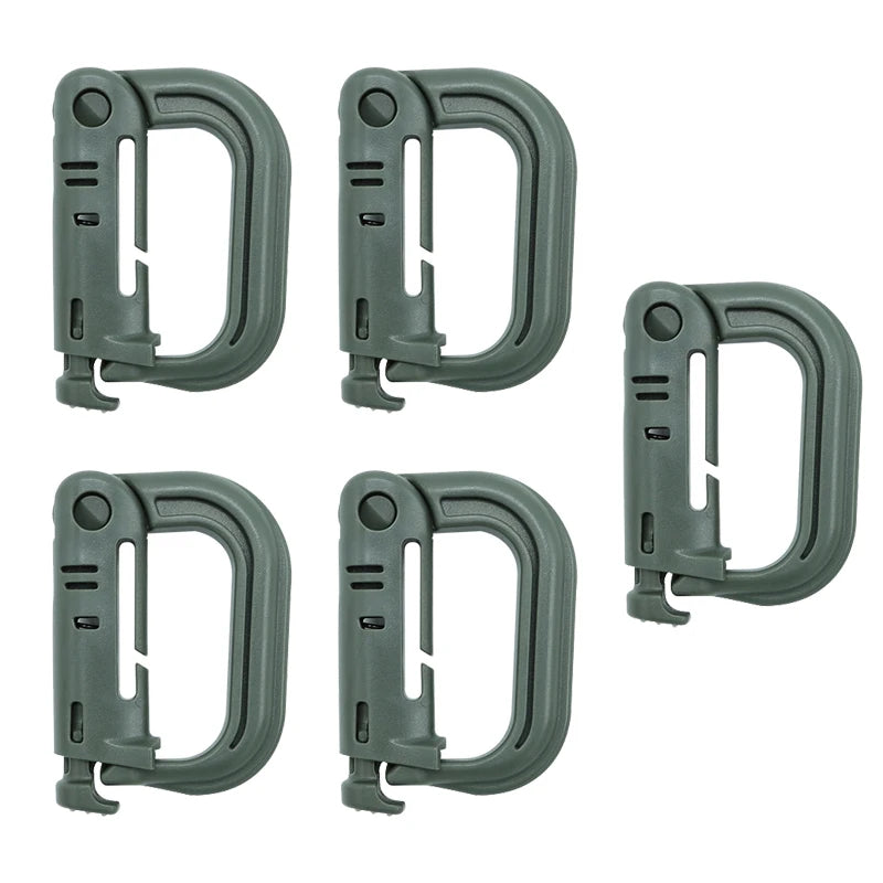 10/5/3/1PCS Outdoor Molle Carabiner D Locking Ring Plastic Clip Snap Type Ring Buckle Carabiner Keychain ITW Fastener Bag Buckle