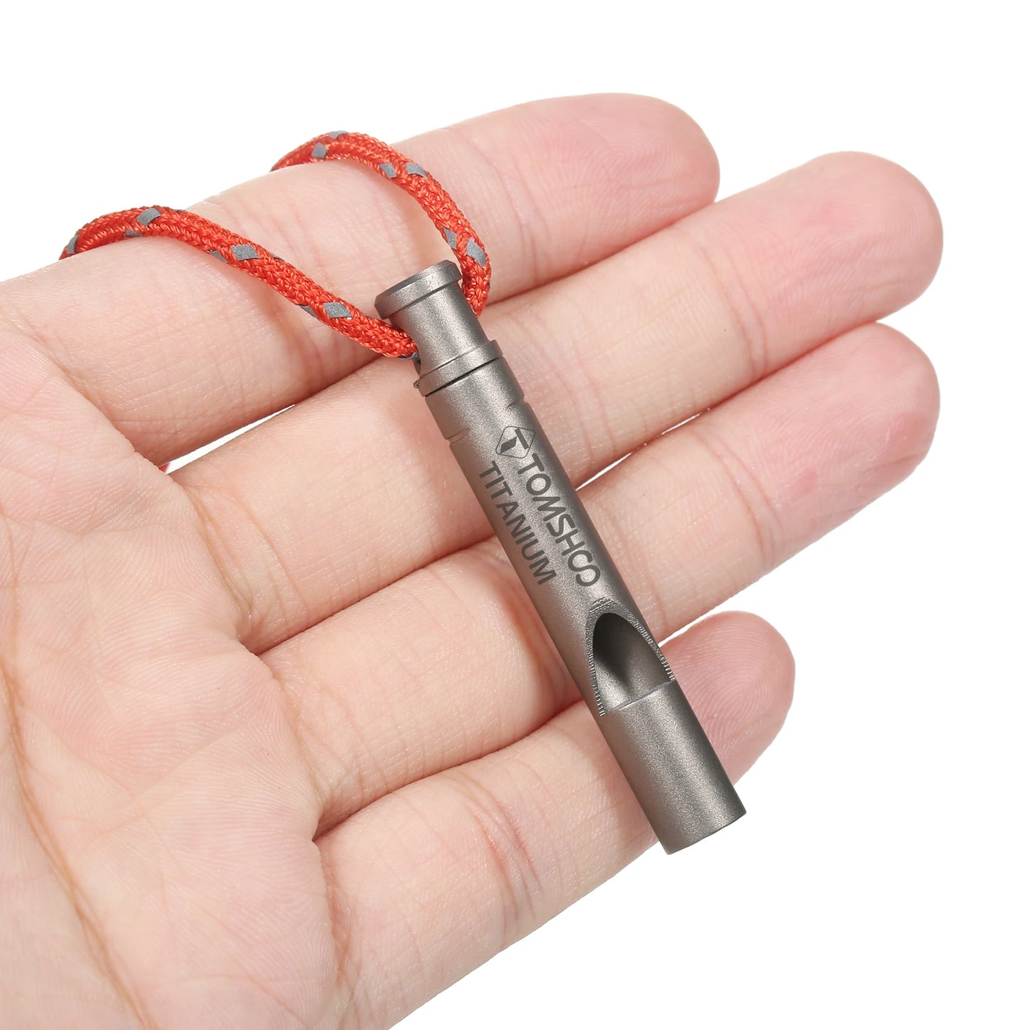 TOMSHOO  Titanium Emergency Whistle with Cord Outdoor Survival Camping Hiking Exploring Emergency Whistle